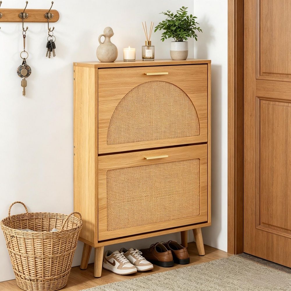 Classic Flip-Drawer Shoe Cabinet for Tidy Entryways