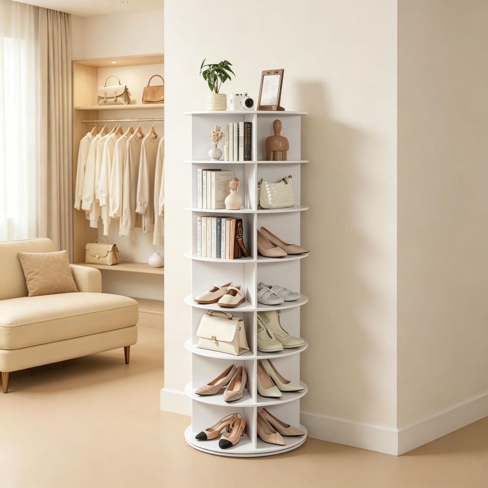 360° Rotating Shoe Storage Cabinet with Ample Space