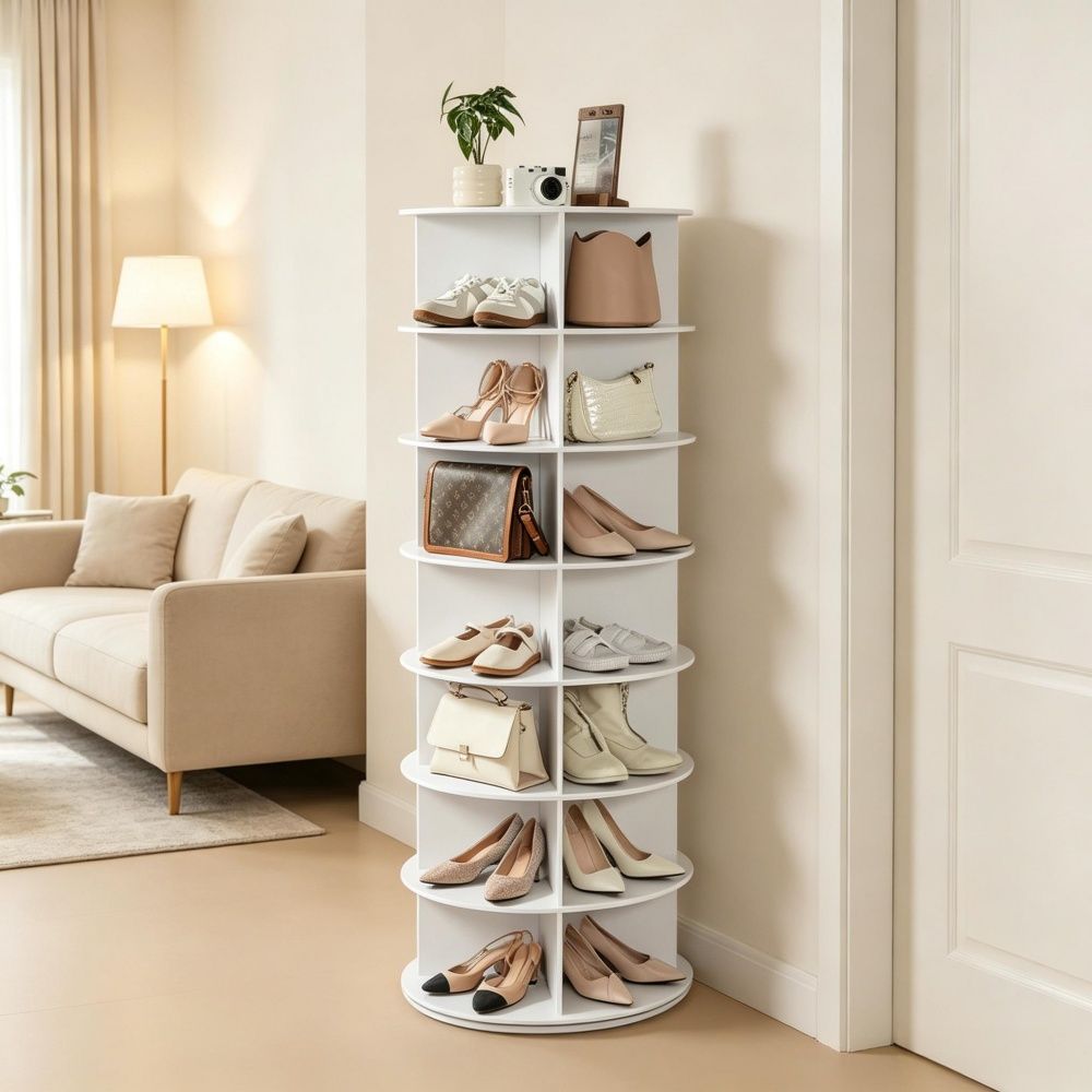 360° Rotating Shoe Storage Cabinet with Ample Space