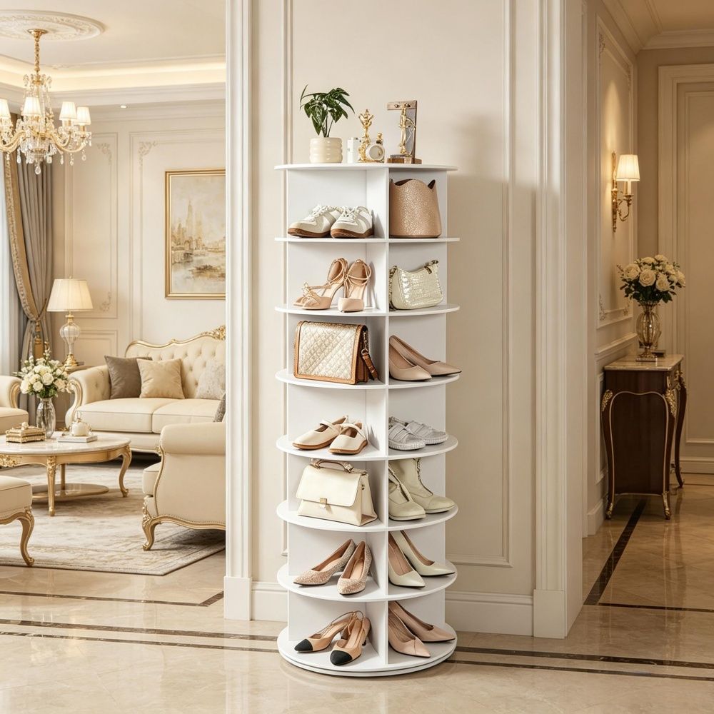 360° Rotating Shoe Storage Cabinet with Ample Space