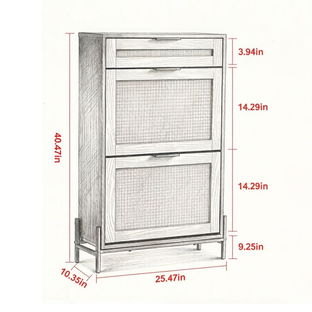 Flip-Top Shoe Cabinet with Space-Saving Entryway Storage