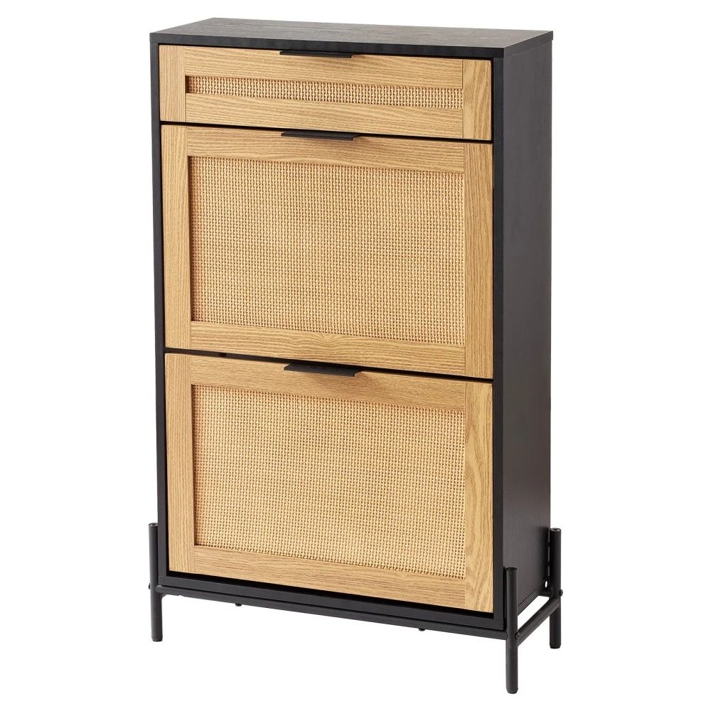 Flip-Top Shoe Cabinet with Space-Saving Entryway Storage