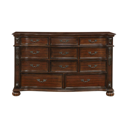 Classic Traditional 1pc Dresser of 11 Drawers Cherry Finish Formal Bedroom Furniture
