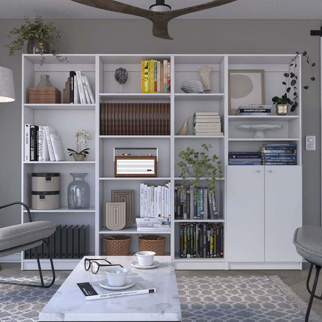 Clawson Four-Bookcase Living Room Ensemble