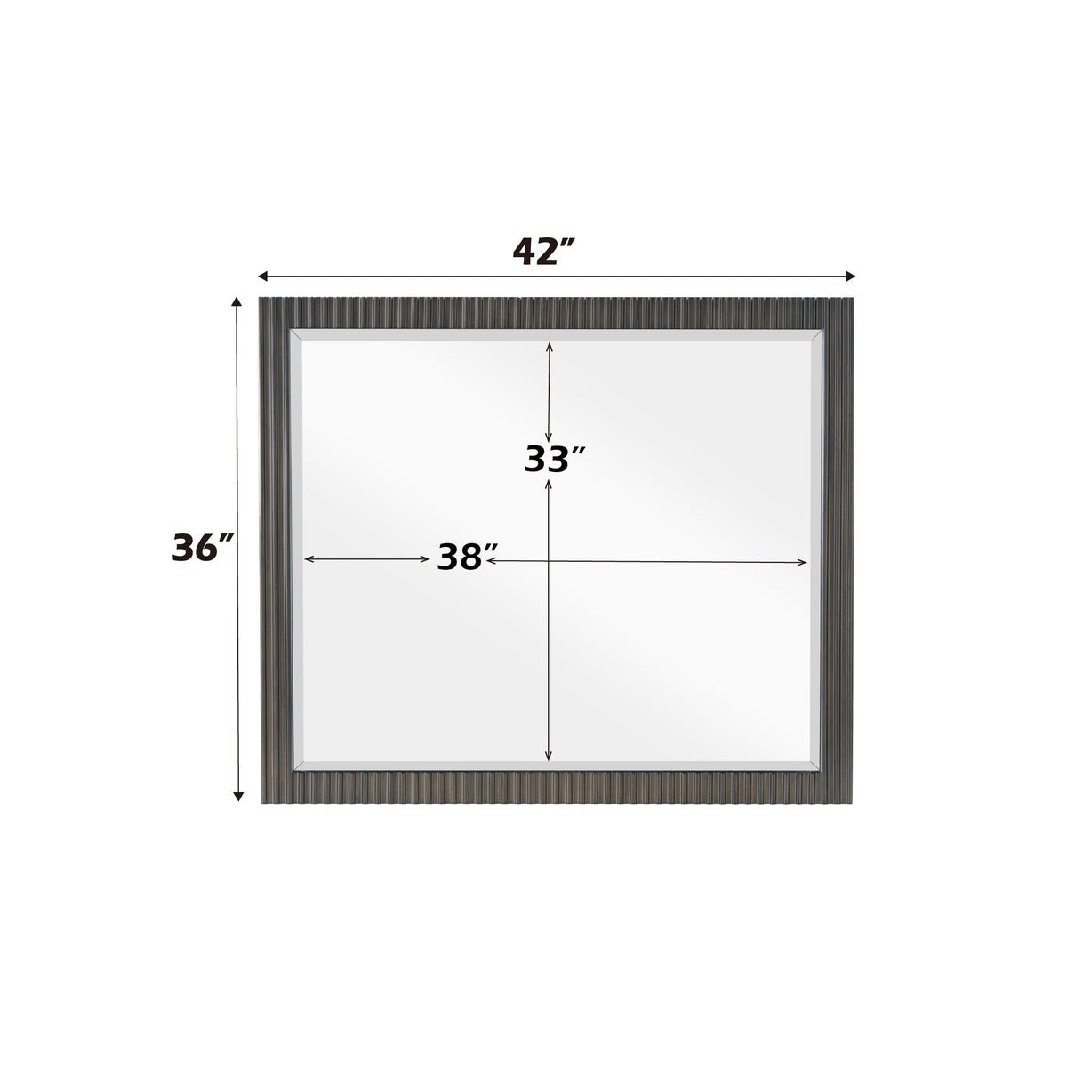 Clayten Espresso Finish Beveled Mirror