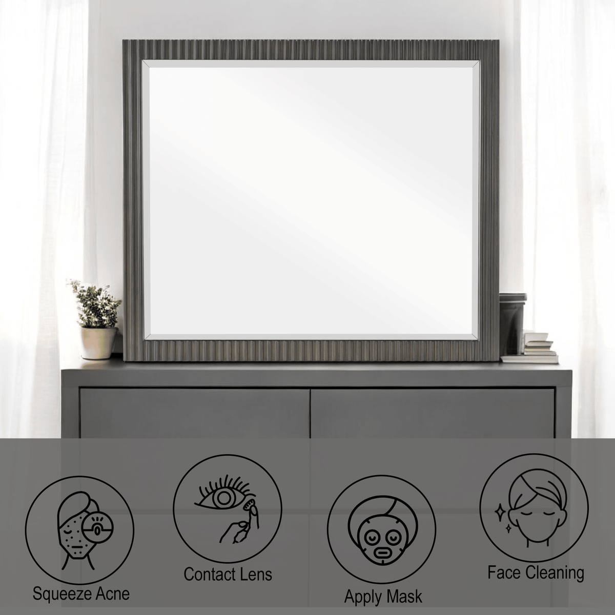 Clayten Espresso Finish Beveled Mirror
