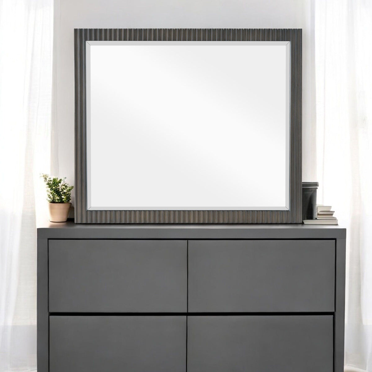 Clayten Espresso Finish Beveled Mirror