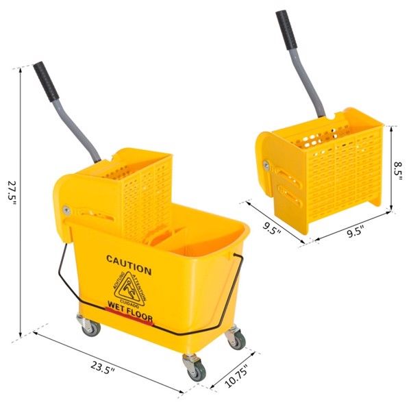Rolling Mop Bucket with Wringer – Compact Cleaning Solution