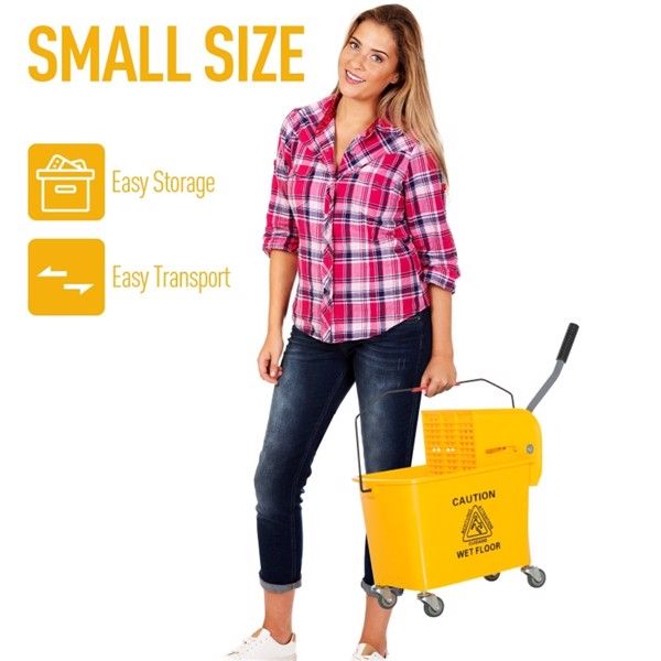 Rolling Mop Bucket with Wringer – Compact Cleaning Solution