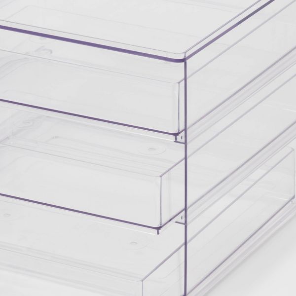 Clear 3-Drawer Storage Organizer for Neat Kitchens