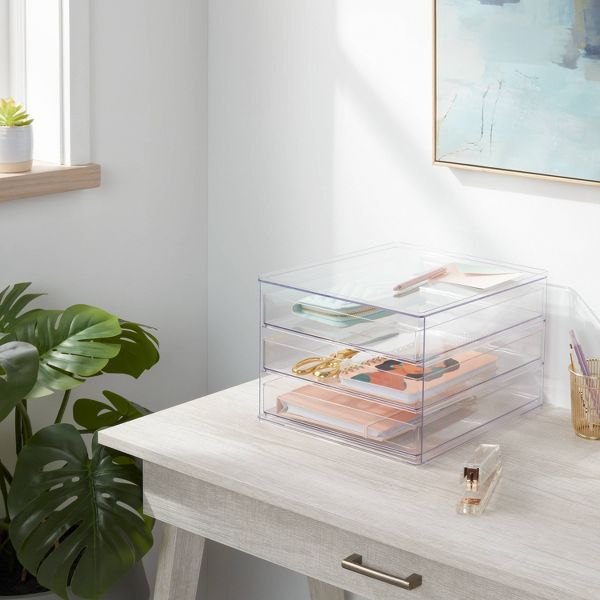 Clear 3-Drawer Storage Organizer for Neat Kitchens