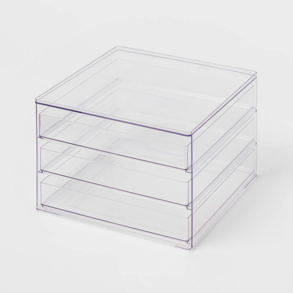 Clear 3-Drawer Storage Organizer for Neat Kitchens