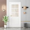 6-Lite Clear Glass Prefinished Solid MDF Door Slab – Pre-Assembled & Paintable - 24 X 80 X 5