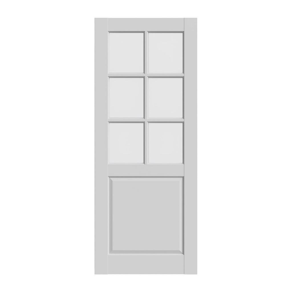 6-Lite Clear Glass Prefinished Solid MDF Door Slab – Pre-Assembled & Paintable