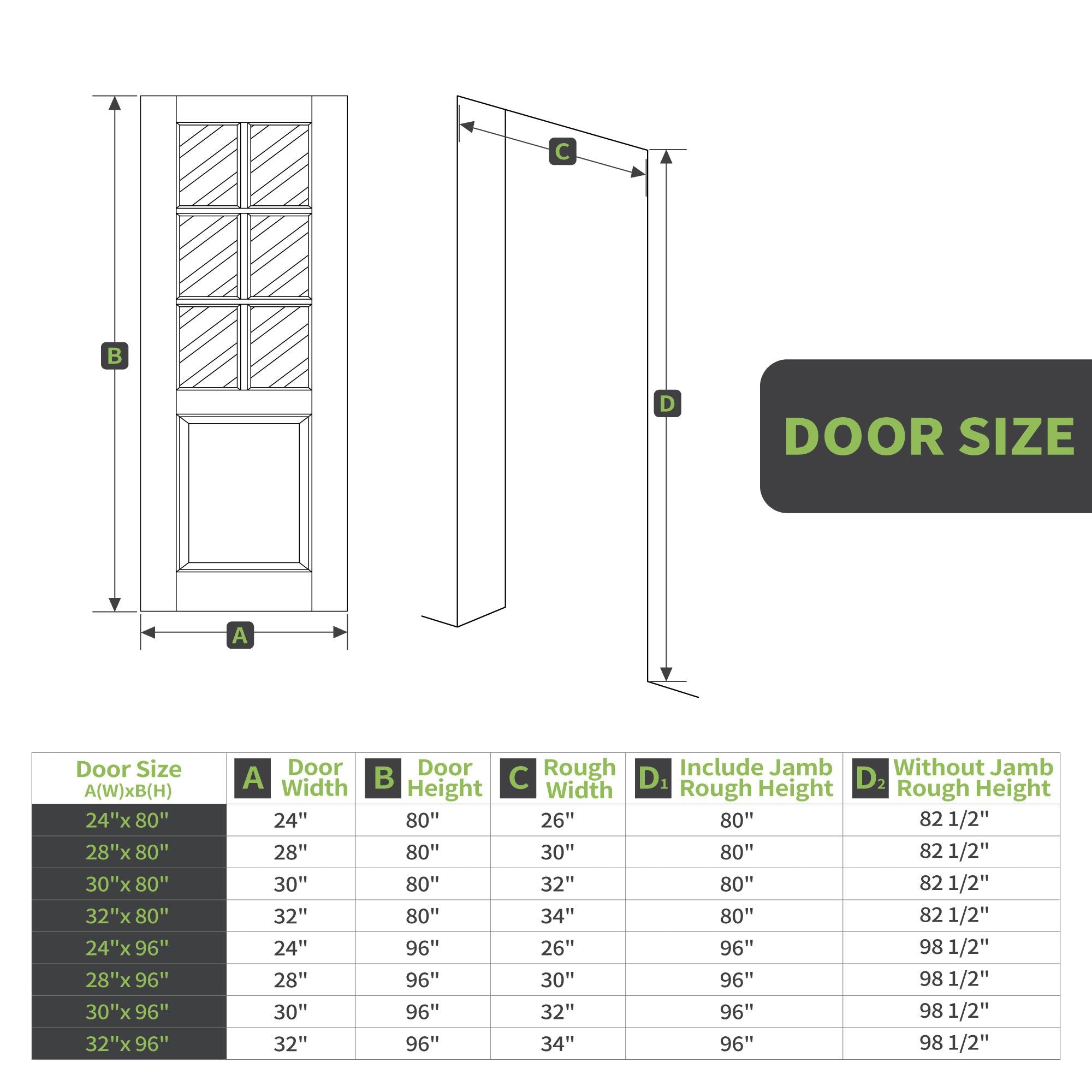 6-Lite Clear Glass Prefinished Solid MDF Door Slab – Pre-Assembled & Paintable