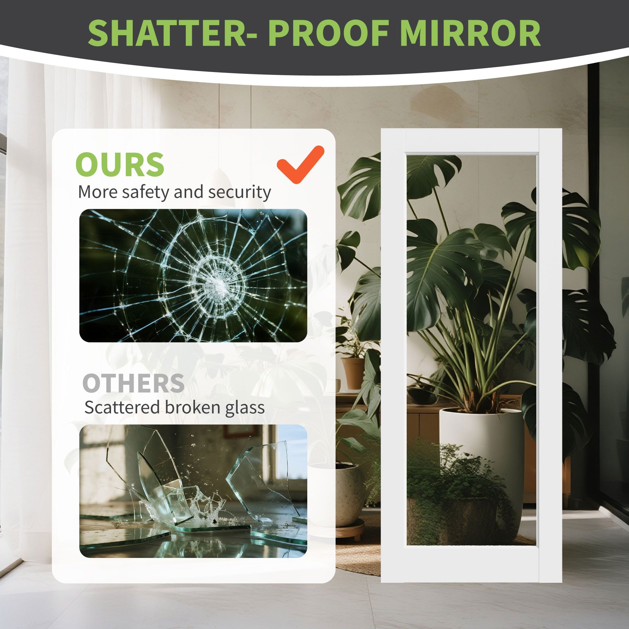 6-Lite Clear Glass Prefinished Solid MDF Door Slab – Pre-Assembled & Paintable