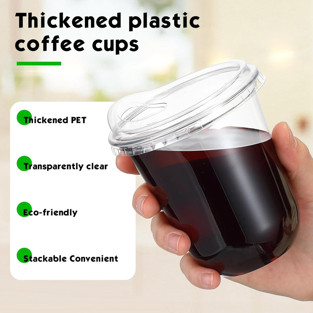 Clear Disposable Cups with Strawless Sip Lids
