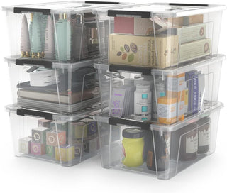 Clear Latch Storage Bins with Handles and Lids for Everyday Organization
