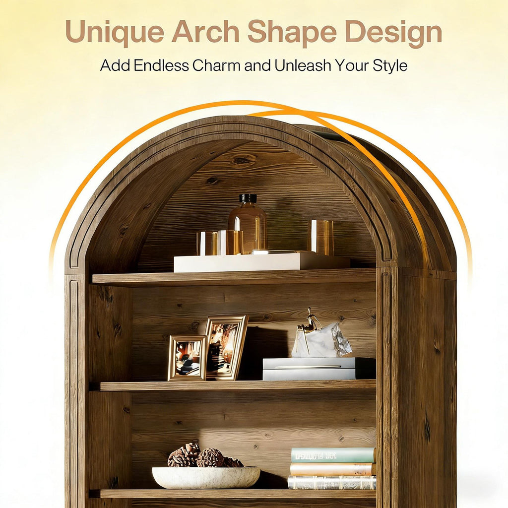 8-Tier Arched Bookshelf for Living Room or Study Storage
