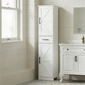 Tall Bathroom Storage Cabinet with Barn Doors and Farmhouse Charm