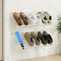 Wall-Mounted Wire Closet Shoe Shelves, Set of Two