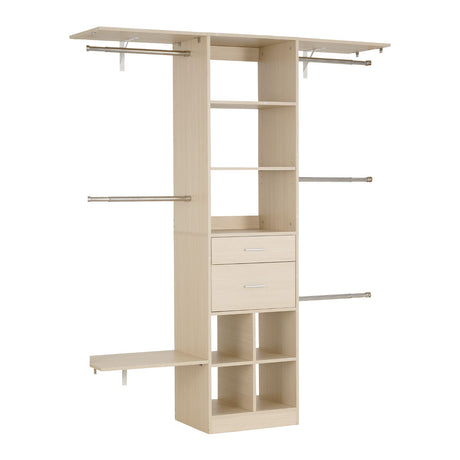 Closet Organizer with Drawers and Adjustable Rods