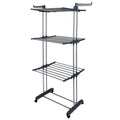 Rolling Clothes Drying Rack with Side Wings – Collapsible Laundry Stand