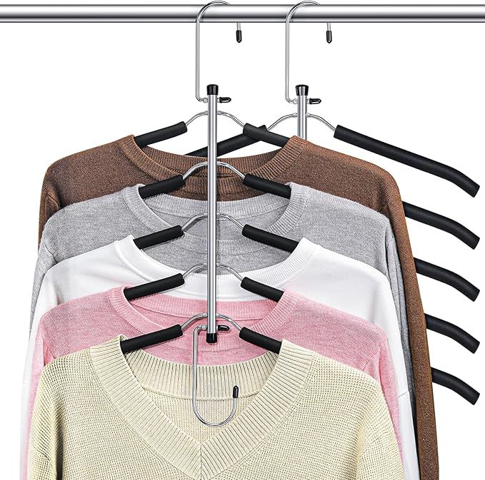 Space-Saving Multi-Shirt Hangers Keep Closet Outfits Together