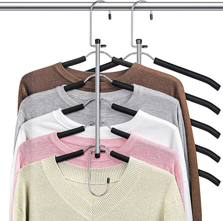Space-Saving Multi-Shirt Hangers Keep Closet Outfits Together