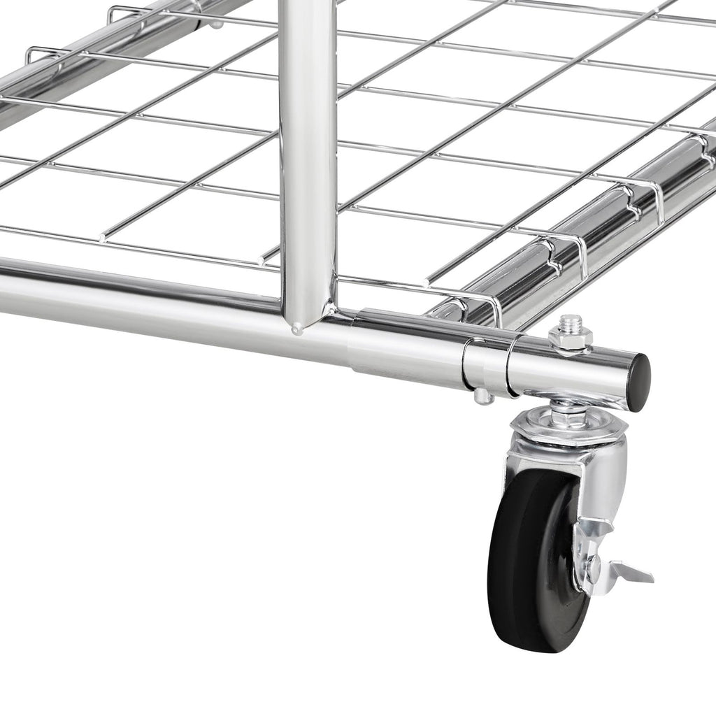 Rolling Clothes Rack with 2 Hanging Rods and Adjustable Height
