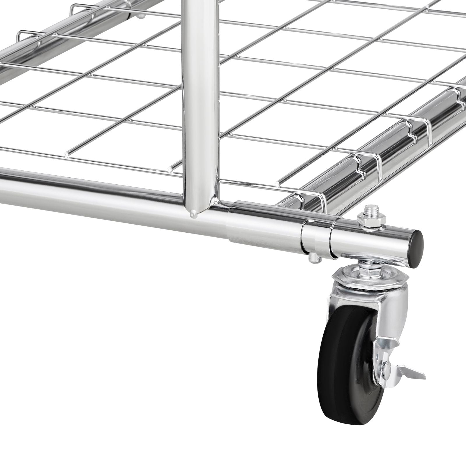 Rolling Clothes Rack with 2 Hanging Rods and Adjustable Height