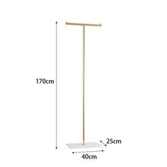 Golden Metal Freestanding practical Clothing Rack with Marble Base
