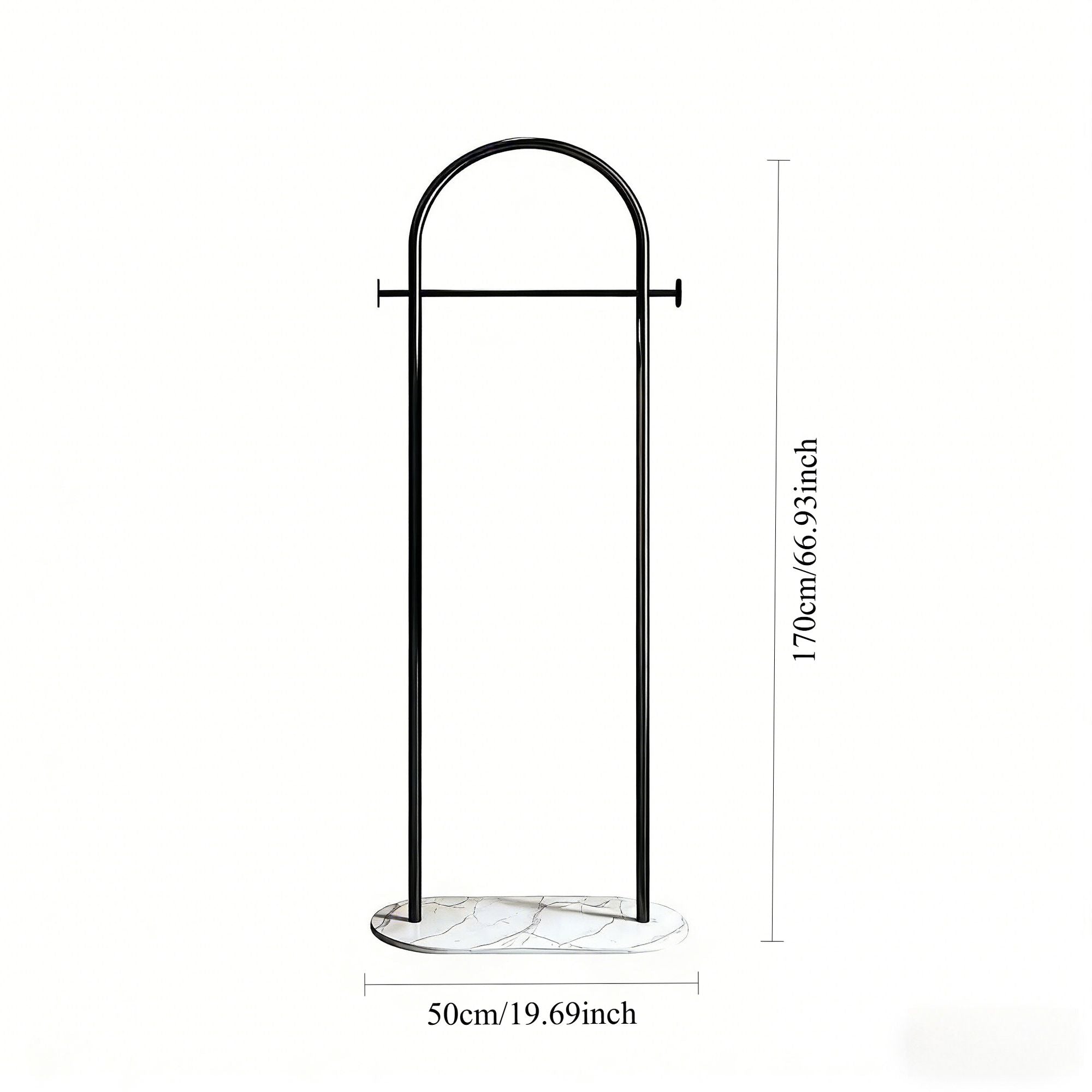 Gold Metal Freestanding Clothes Rack with Shelf & Side Hooks