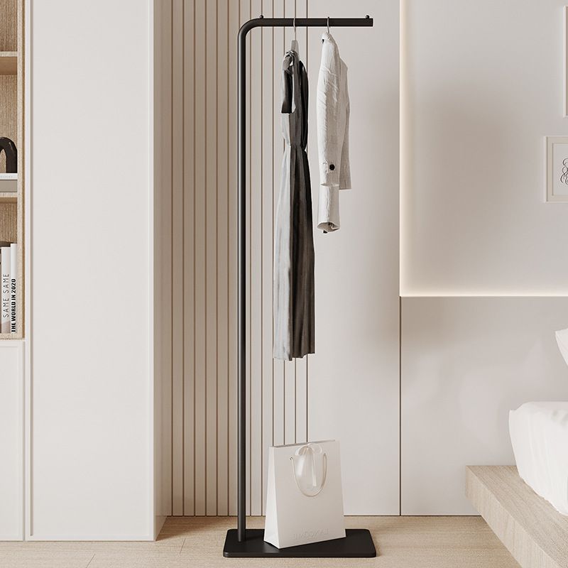 Gold Freestanding Clothes Rack with Shelf and Hooks
