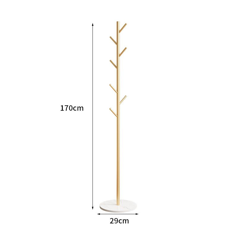 Sturdy Gold Metal Coat Rack with White Shelf for Entryway and Bedroom