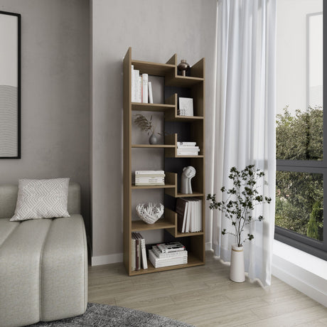 Clover Tall Free standing 6-Tier Bookcase Storage Cabinet, Home Office, Living room, Bookshelf D