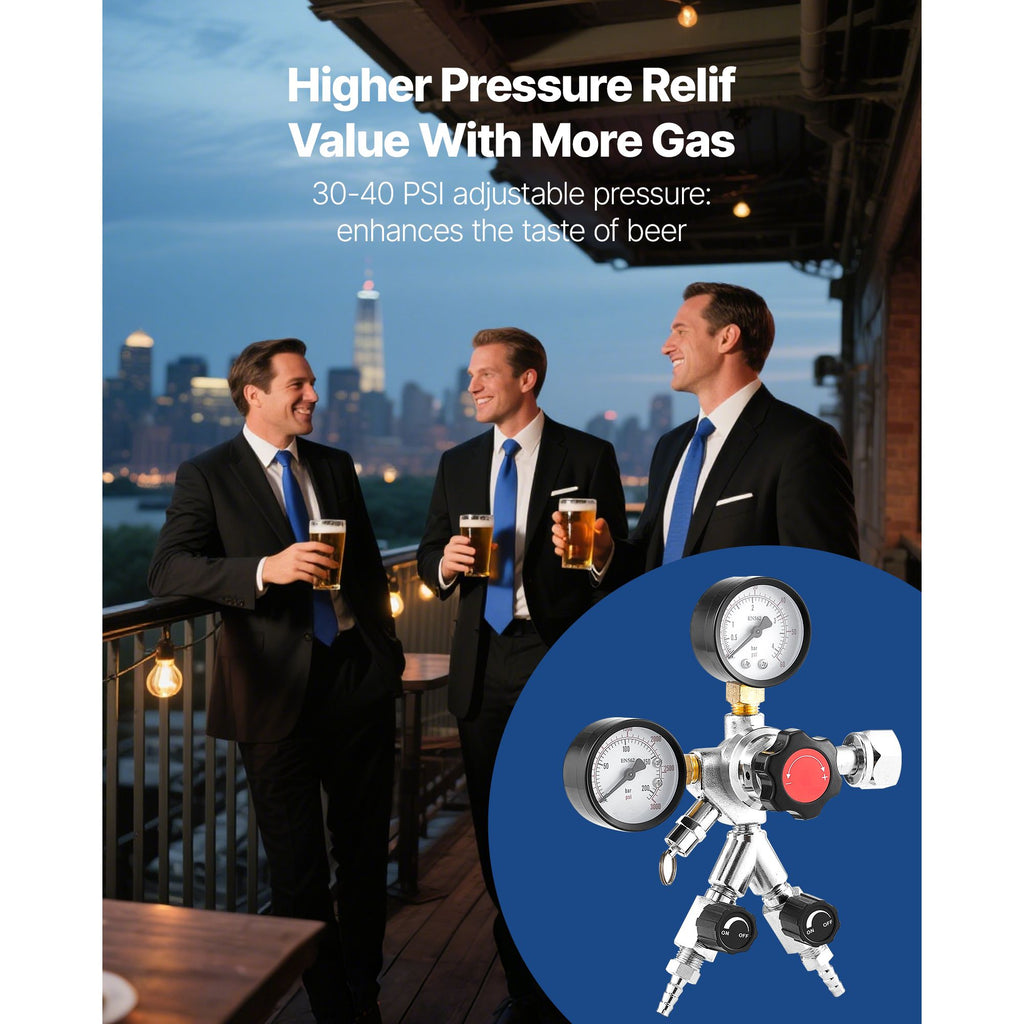 Dual-Gauge CO2 Regulator for Draft Beer and Homebrewing