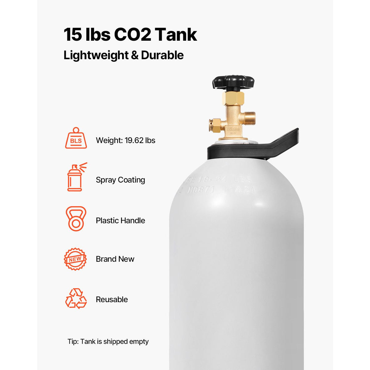 CO2 Tank for Draft Beer and Soda Makers