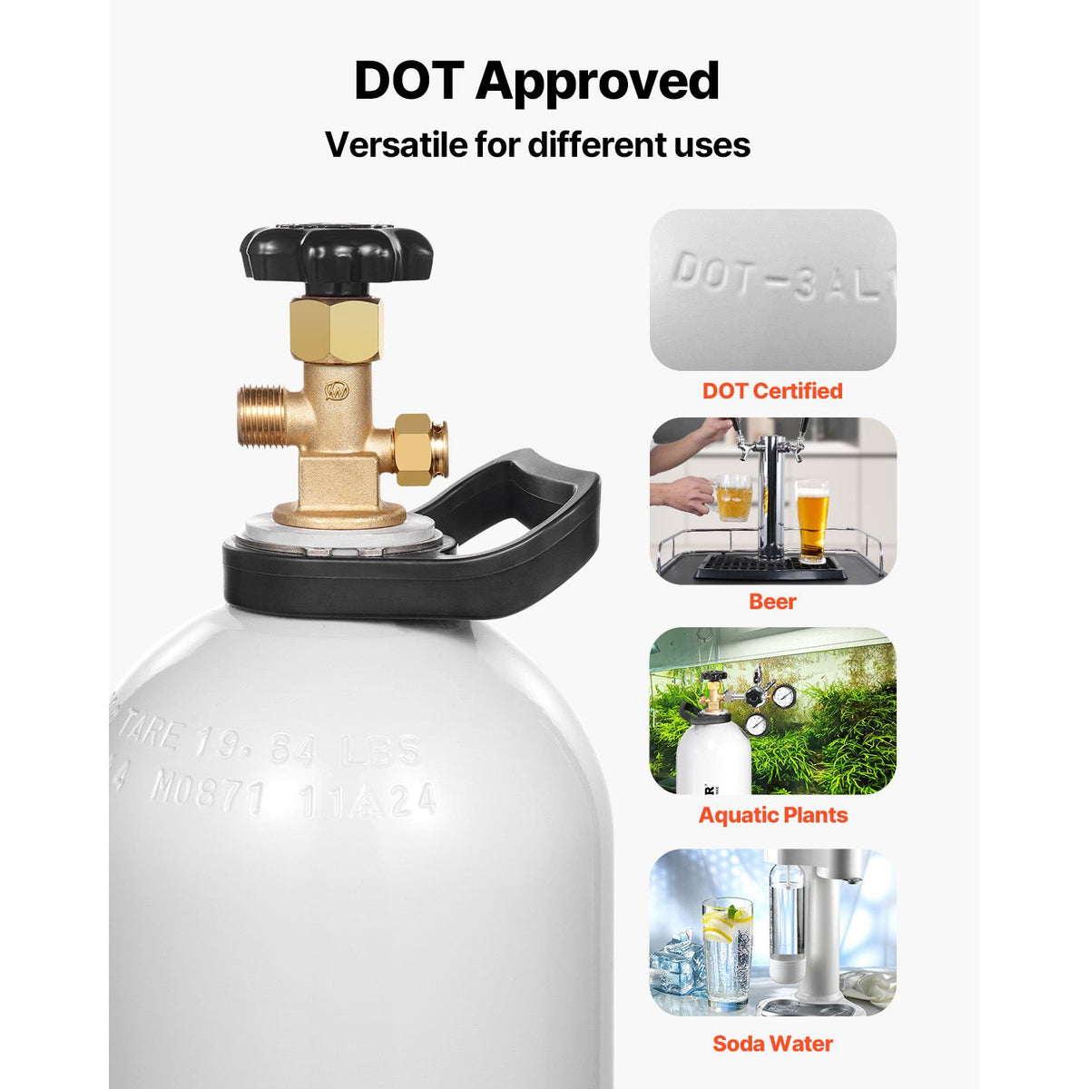 CO2 Tank for Draft Beer and Soda Makers