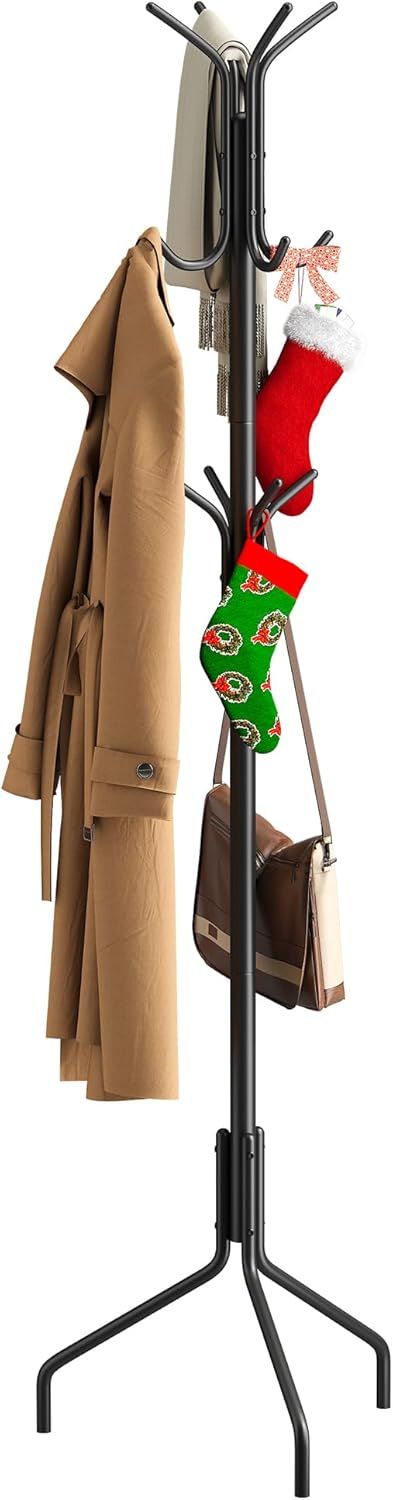 Freestanding Coat Rack and Coat Tree for Entryway Hats and Jackets