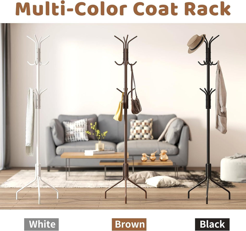 Freestanding Coat Rack and Coat Tree for Entryway Hats and Jackets