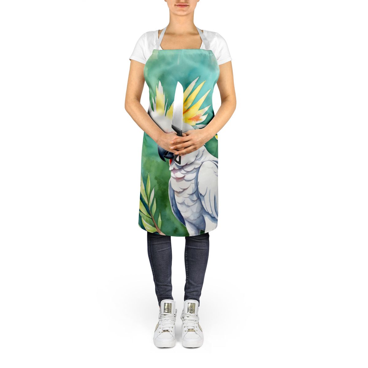 Cockatoo Artwork Apron for Kitchen, Garden, and Crafts