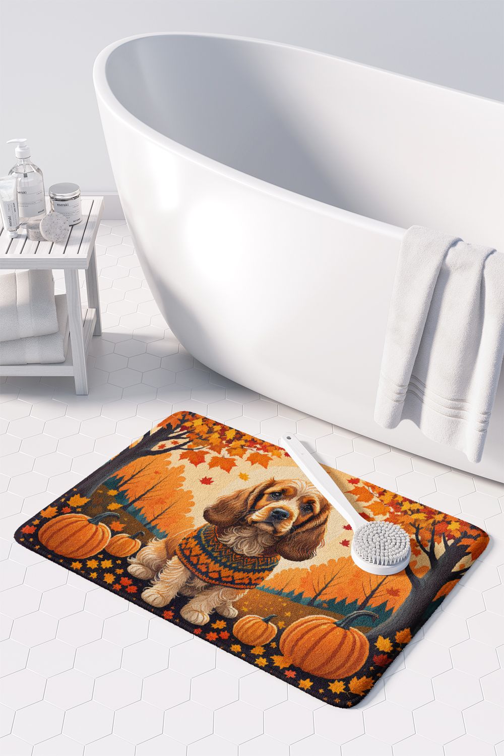 Cocker Spaniel Fall Kitchen and Bath Mat