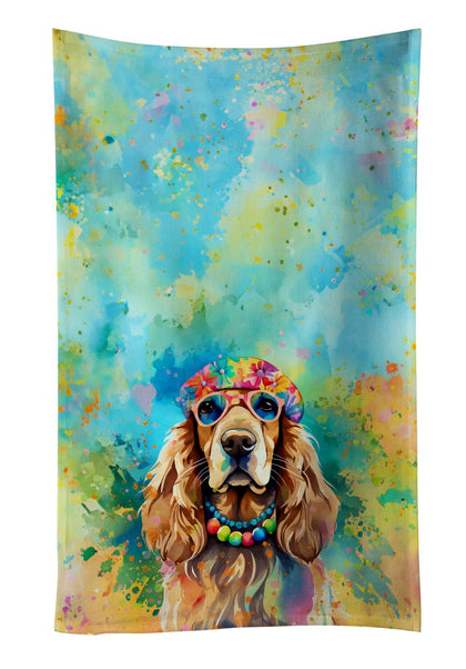 Cocker Spaniel Hippie Dawg Kitchen Towel