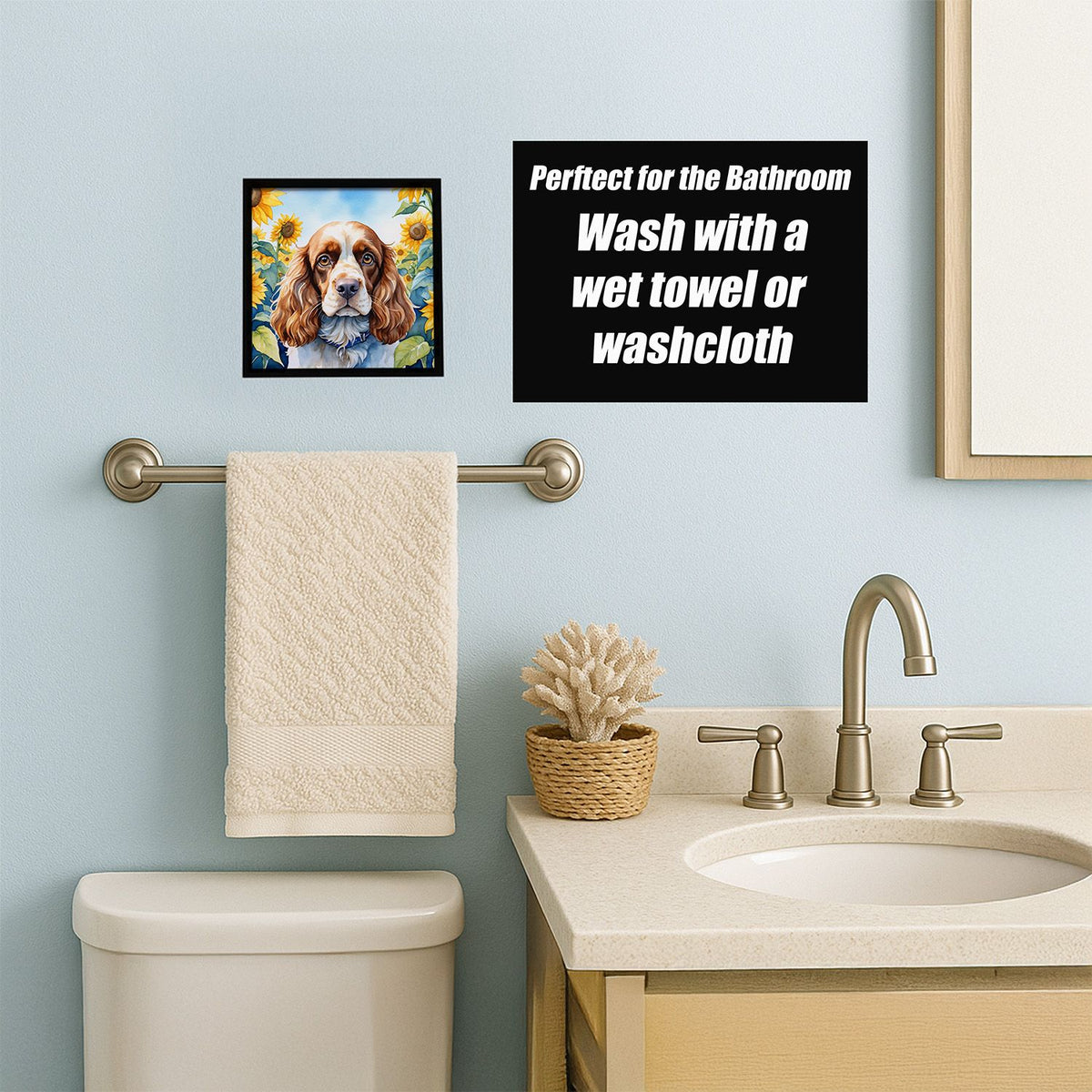 Cocker Spaniel in Sunflowers Framed Art