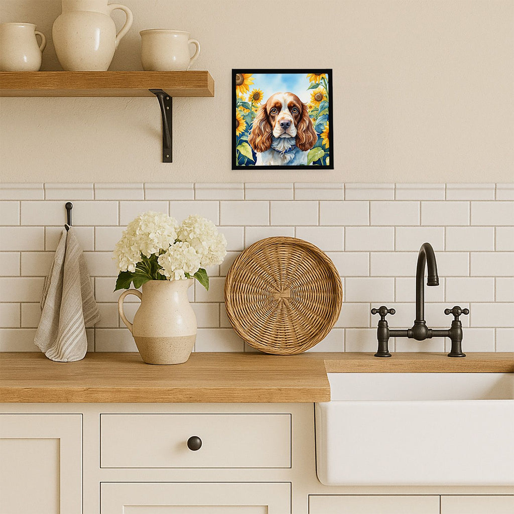 Cocker Spaniel in Sunflowers Framed Art