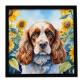 Cocker Spaniel in Sunflowers Framed Art