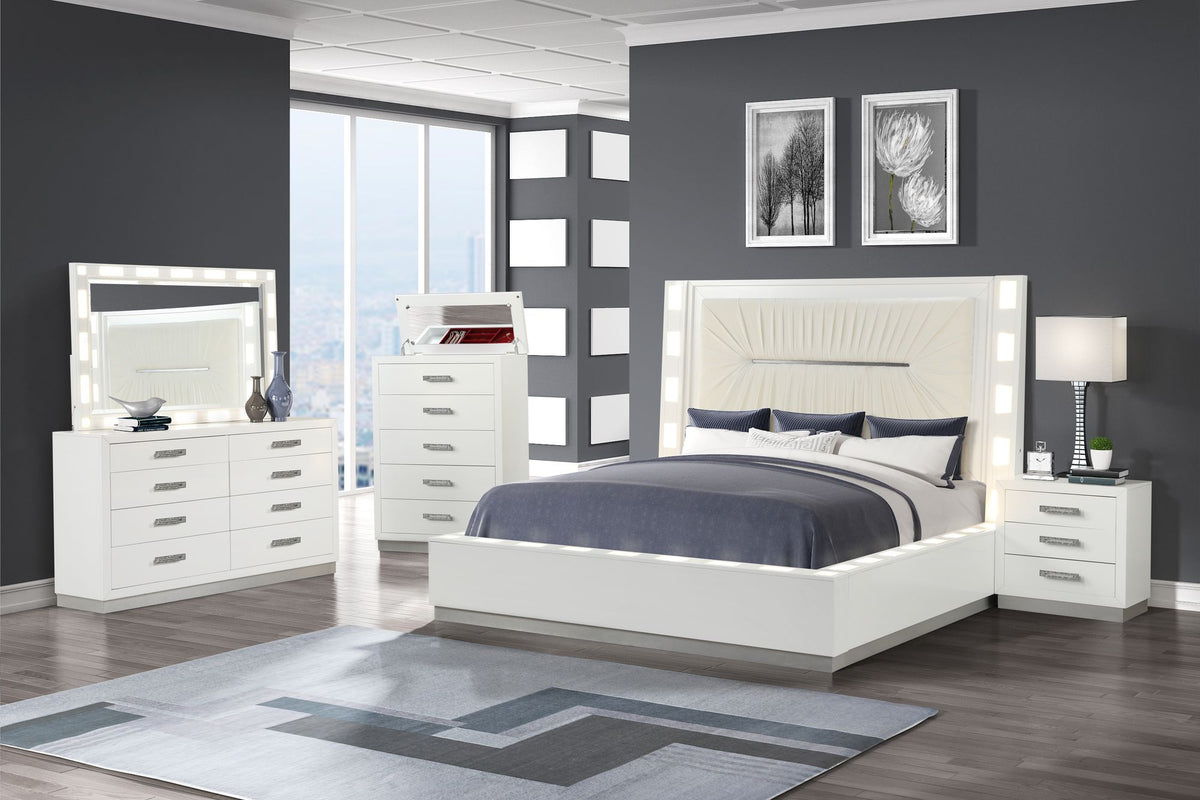 Coco Eight-Drawer Dresser with Mirrored Jewelry Storage