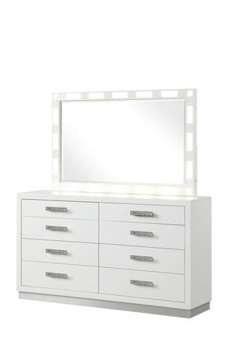 Coco Eight-Drawer Dresser with Mirrored Jewelry Storage