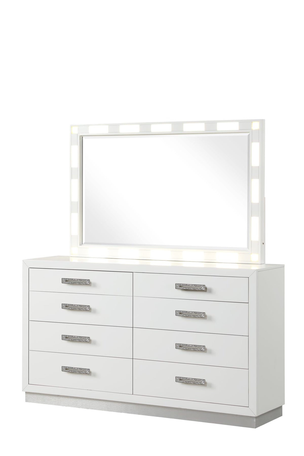 Coco Eight-Drawer Dresser with Mirrored Jewelry Storage